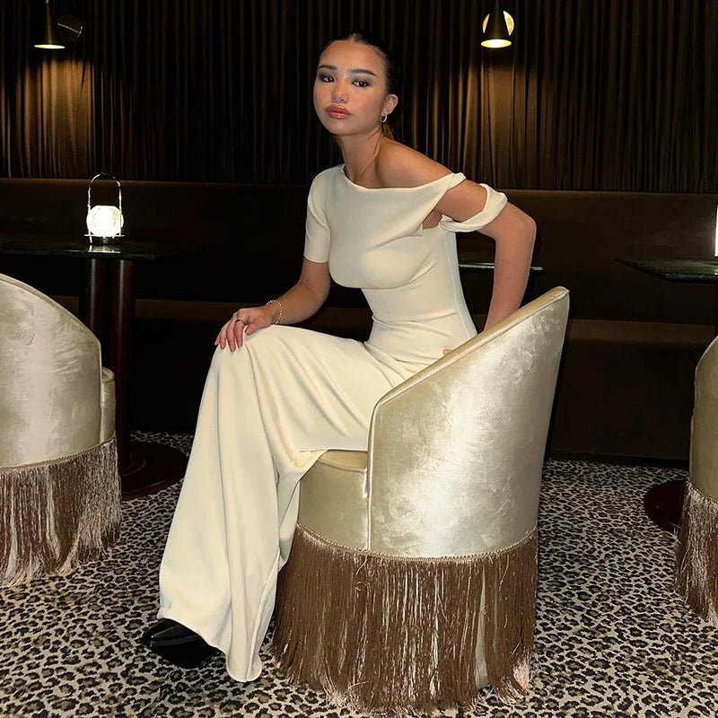 שמלת מקסי בעיצוב שרוול מגולגל - מרין