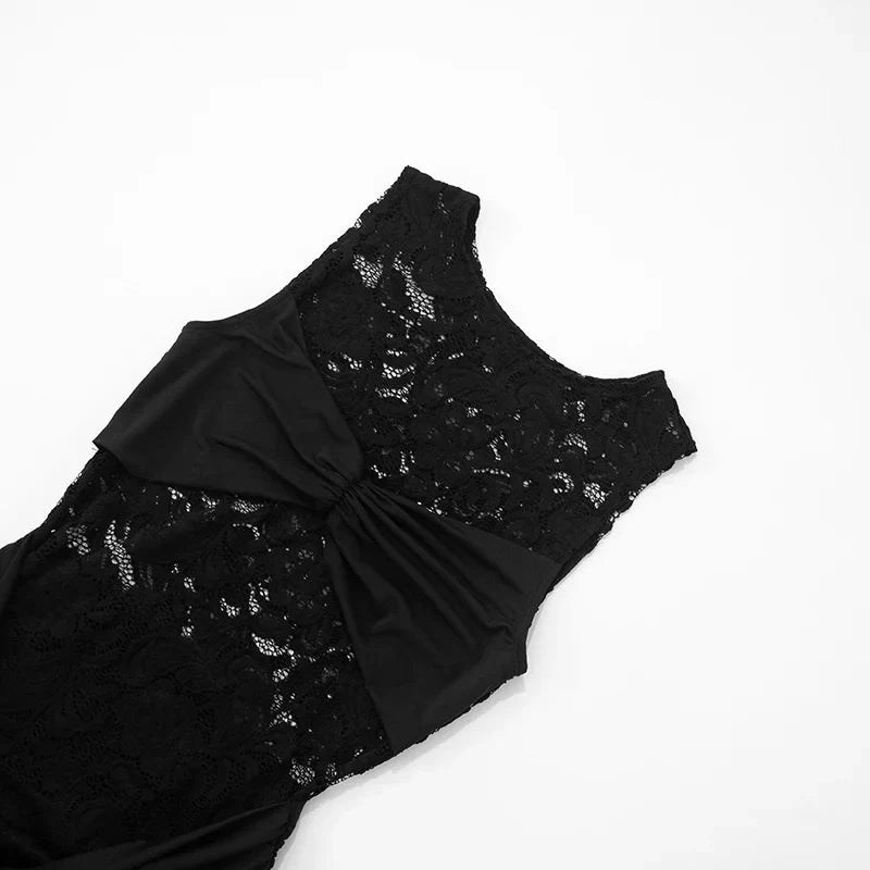 שמלת מיני תחרה בעיטור שובל קשירה - קארין