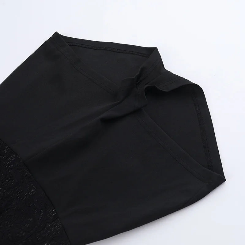 אוברול תחרה קצר שרוולים ארוכים בעיצוב חישוק וגב פתוח - Hunter