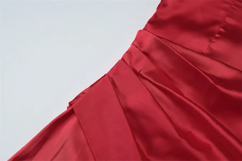 שמלת מקסי סטרפלס בעיצוב קיפולים - נסיה