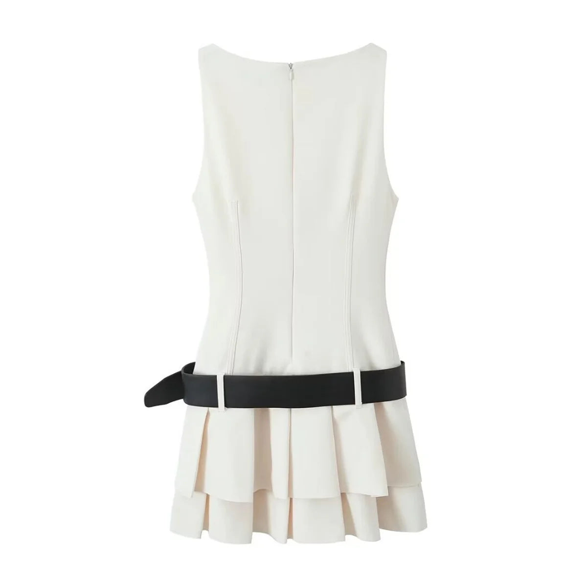 שמלת מיני מחויטת בשילוב חגורה תואמת  - סרינה