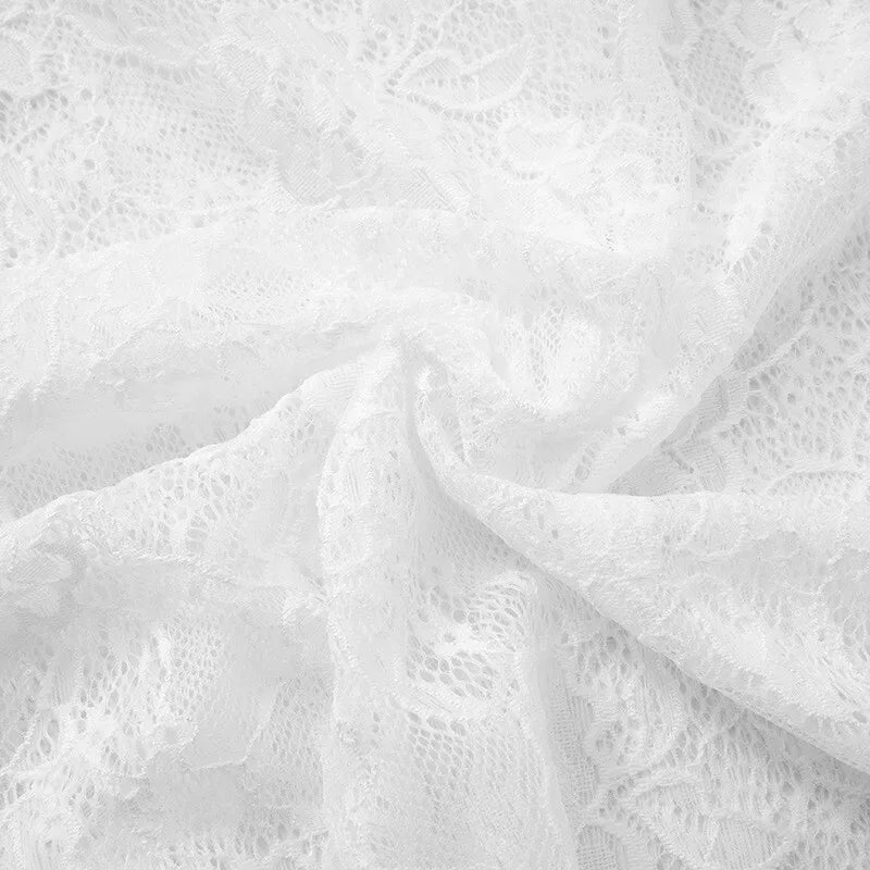 סט תחרה שני חלקים טופ גופיה קשירות בגב וחצאית מקסי - רייצ'ל