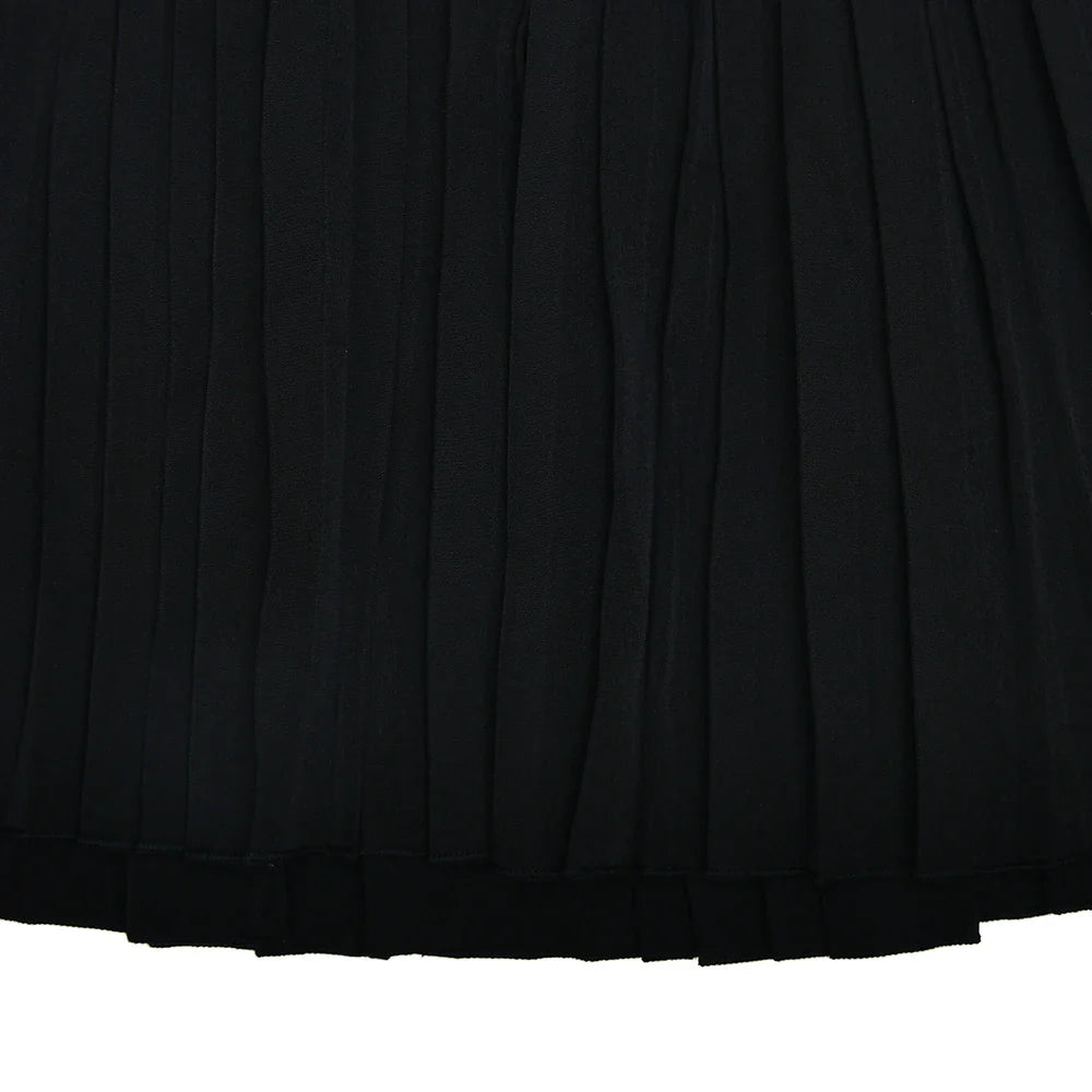 סט שני חלקים מחויט חצאית מיני קיפולים ווסט כפתורים - Jacqueline