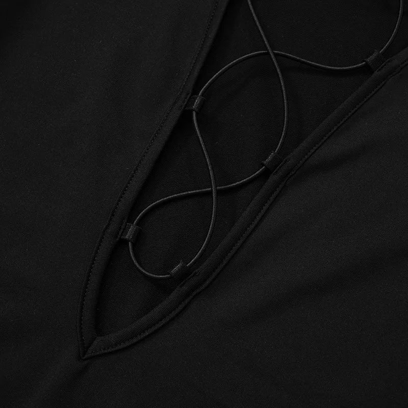 שמלת מידי צמודה מחשוף עמוק קשירות בשילוב שסע - שאקירה