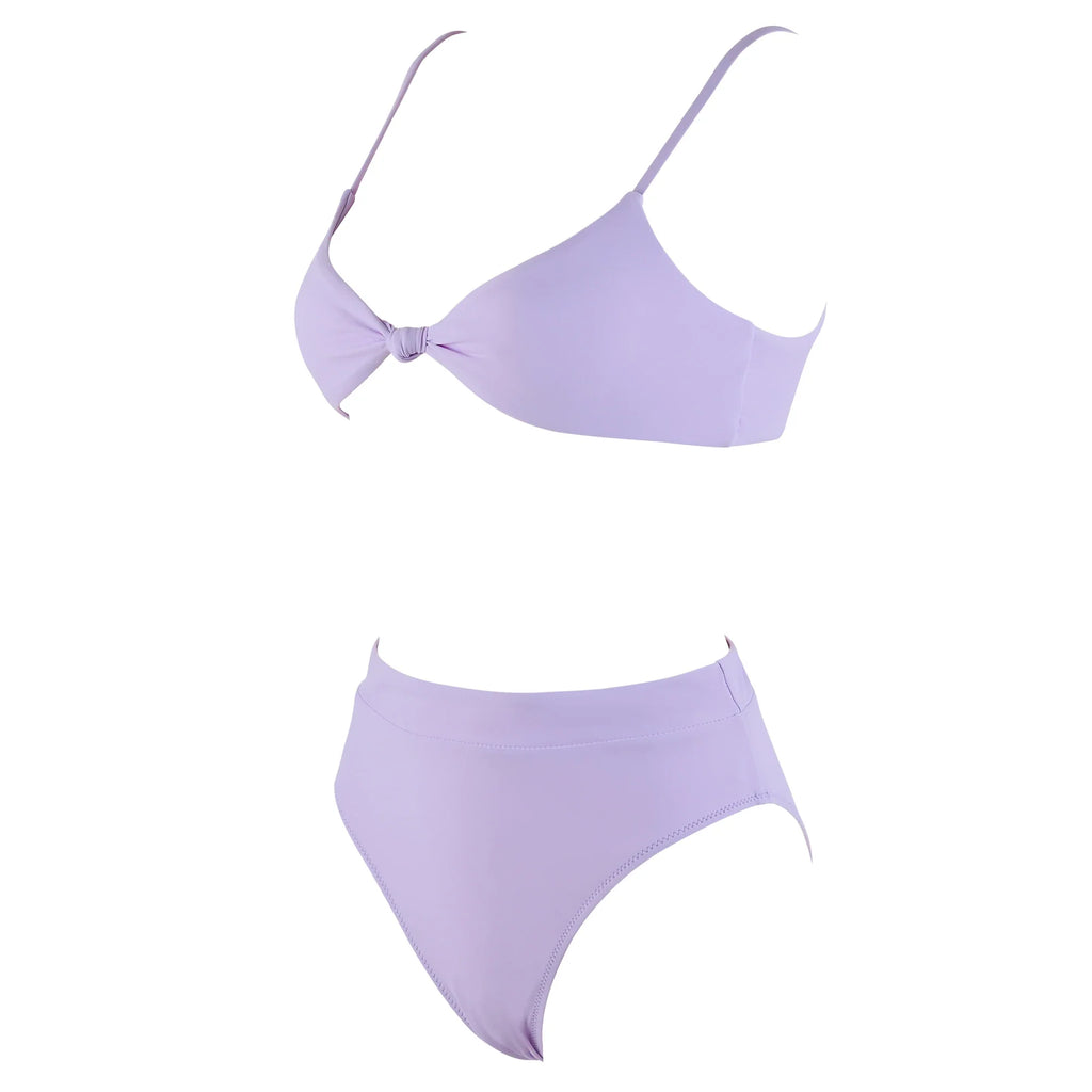 ביקיני תחתון גזרה גבוהה מחטב חזייה בקישוט קשר למראה מוצמד ומורם - שריל