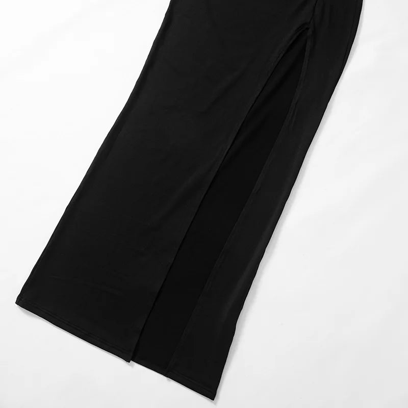 שמלת ערב מקסי גולף שסע עמוק בעיצוב פתחים - אלאי