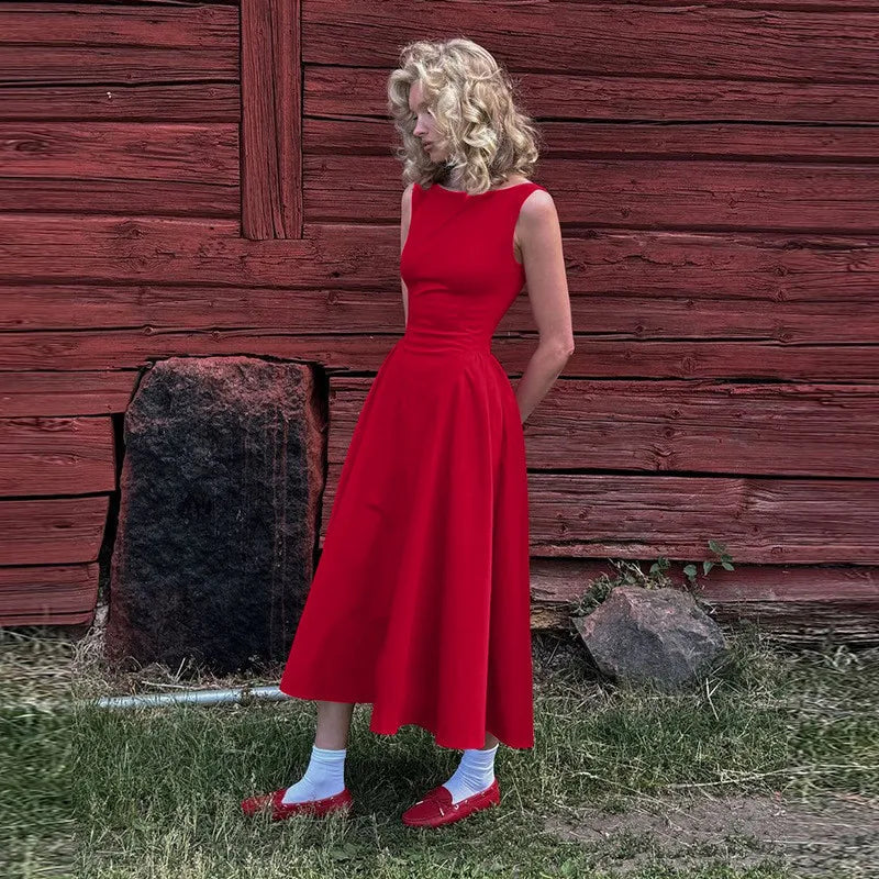 שמלת מידי גב פתוח בגזרת A - היידי