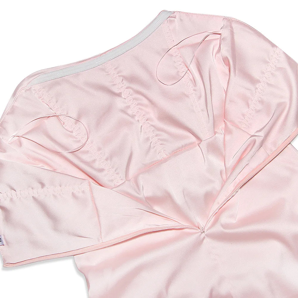 שמלת סטרפלס מיני סאטן  - לאבי