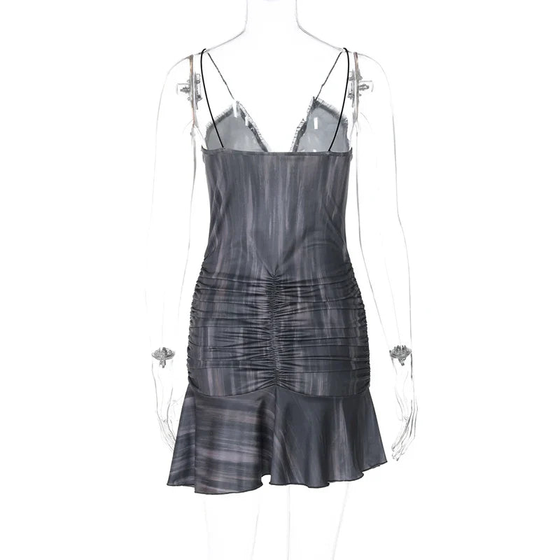 שמלת מיני מלמלה בעיצוב פתח גב פתוח - טייט