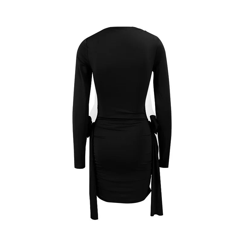 שמלת מיני בעיטור אפליקציות פרחים ושובלים - אוראלה