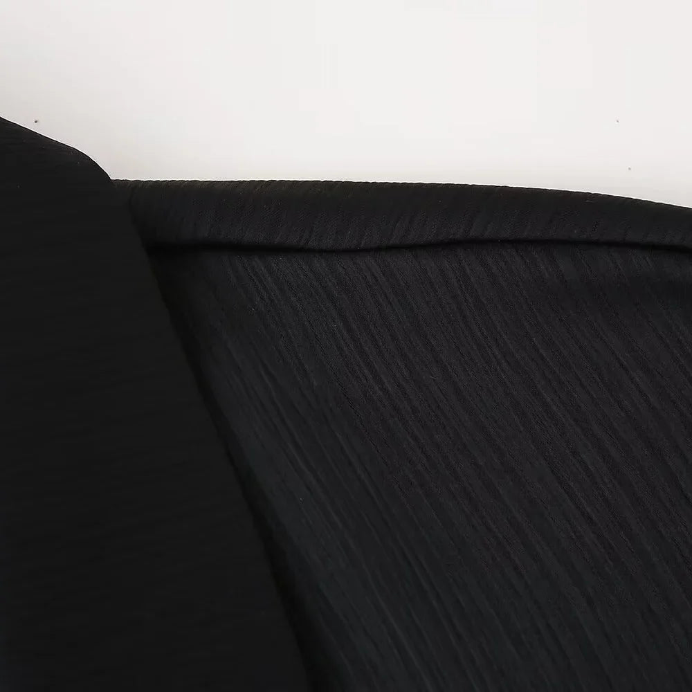 חליפת שני חלקים בד קרפ מבריק נעים מכנסיים ארוכים ובלייזר - ריקה