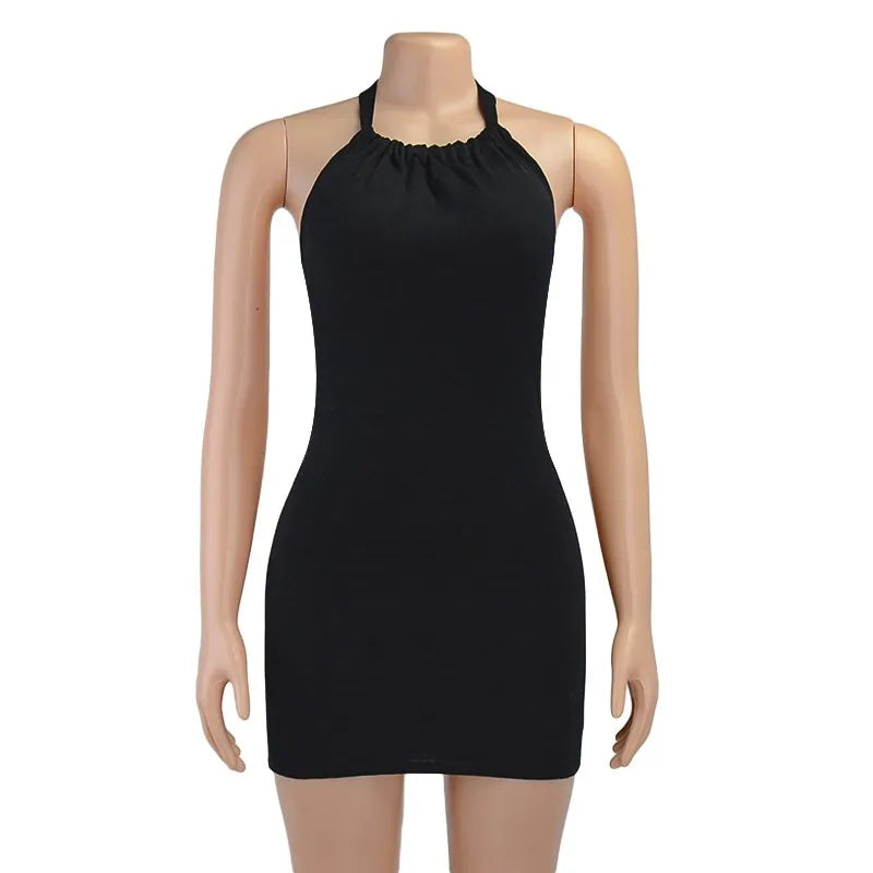 שמלת מיני קולר גב פתוח - DONNA