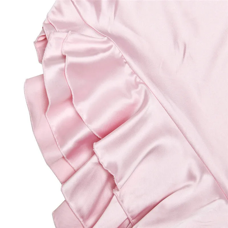 שמלת מקסי סאטן מלמלה כתפייה אחת גב חשוף - מלודיה