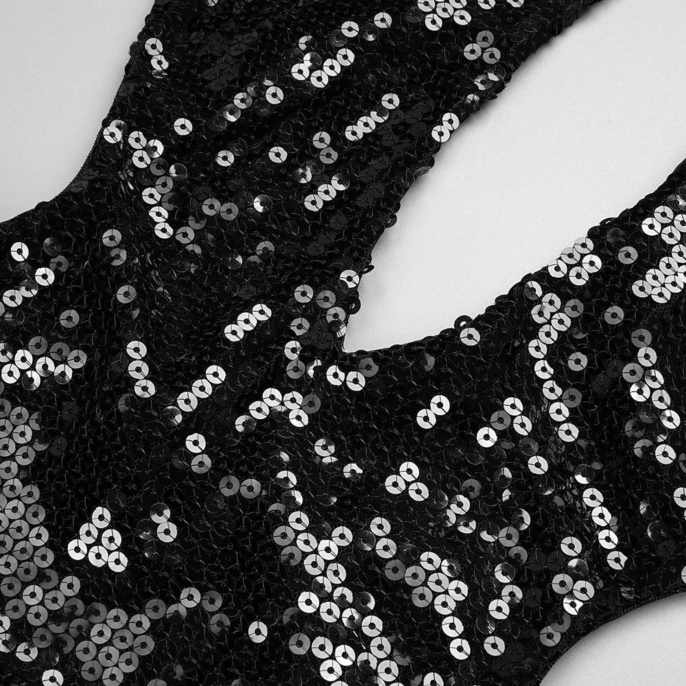 שמלת מקסי פייטים בעיצוב קרוס וגב פתוח - Blake