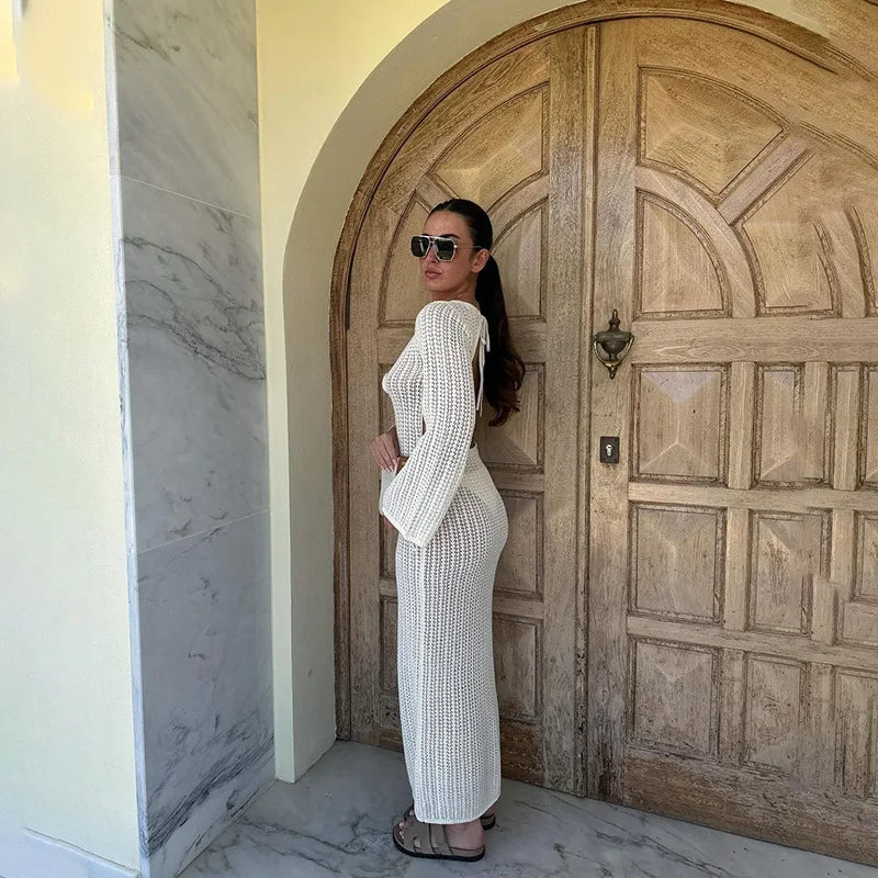 שמלת מקסי רשת בעיטור פרח - Thalia