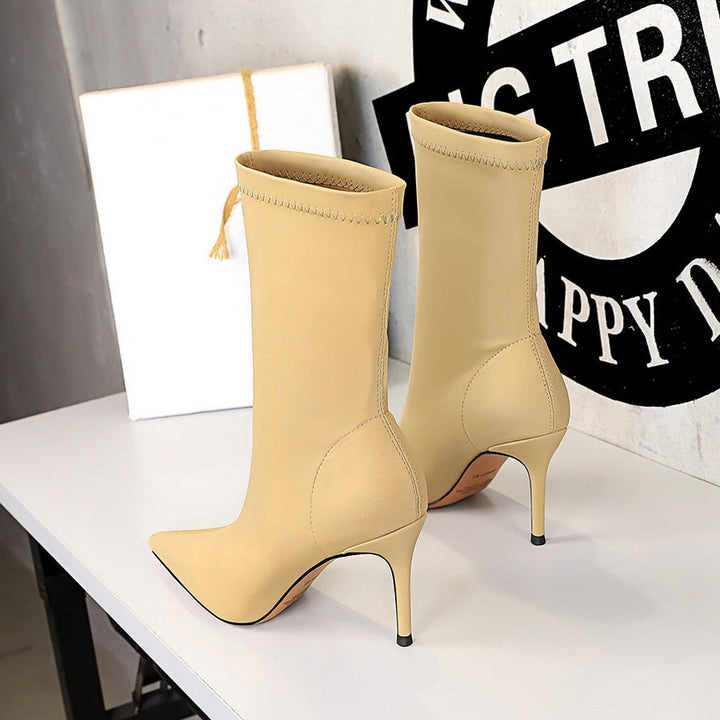Silk Pointed Heel Boots - Chloé