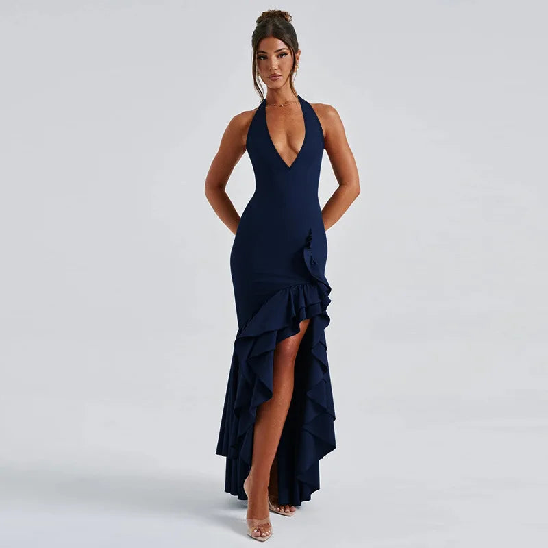 שמלת מקסי מלמלה גב פתוח - Rosalina