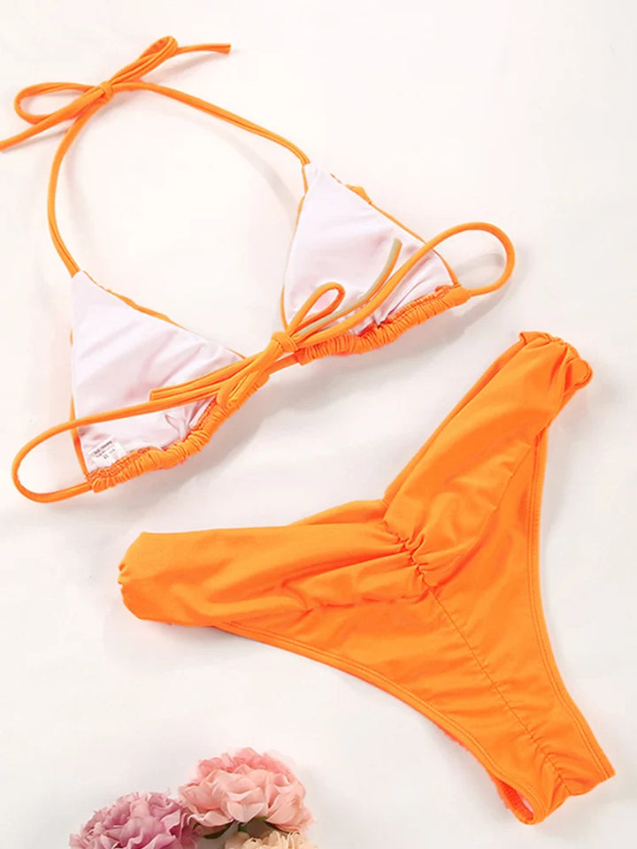 Triangle swimsuit, scrunch, tie-up, Brazilian bottom - Starcy