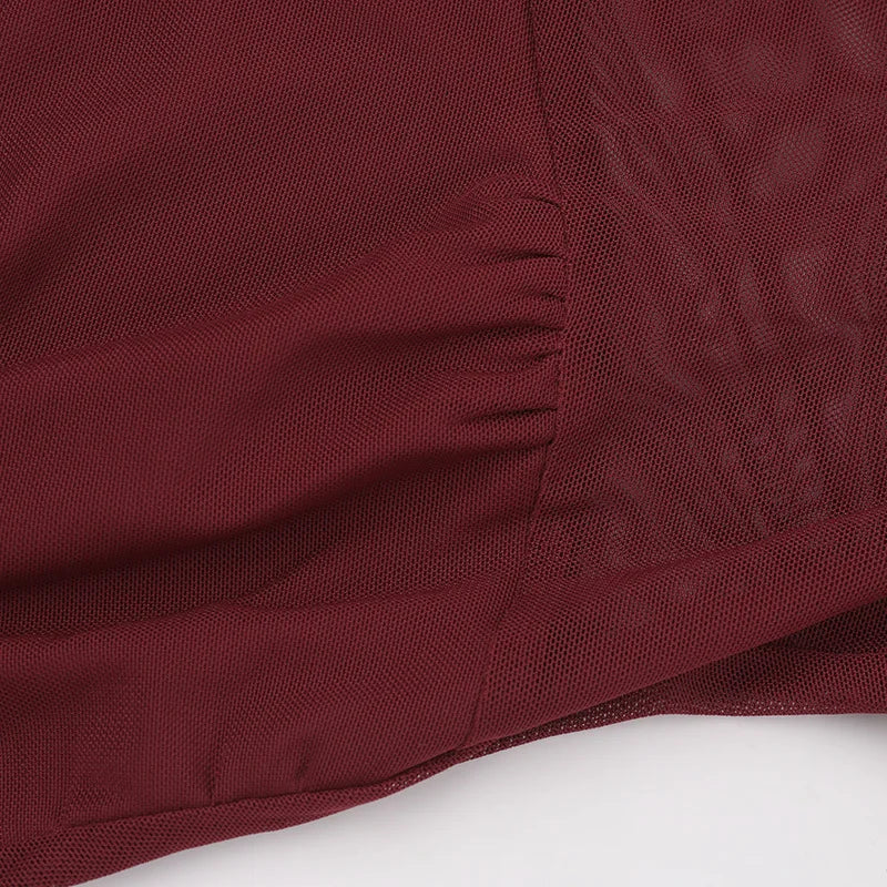 שמלת מקסי בעיצוב כיווצים ורשת - לאורן