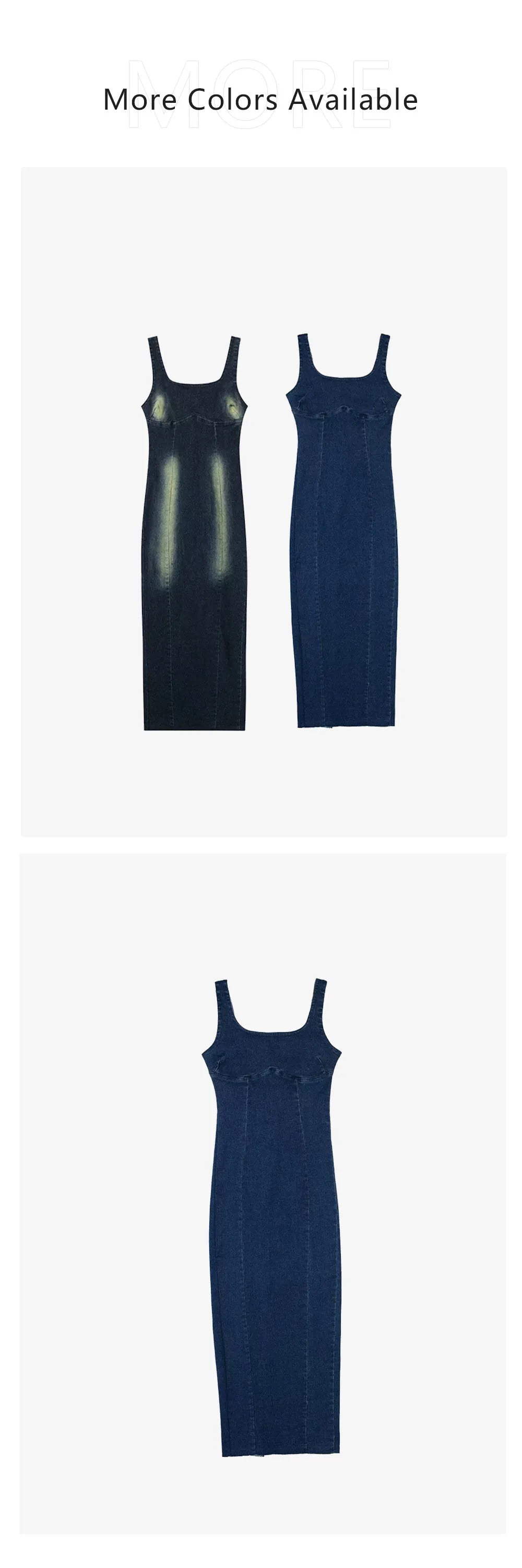 שמלת מידי ג'ינס צמודה - רוס