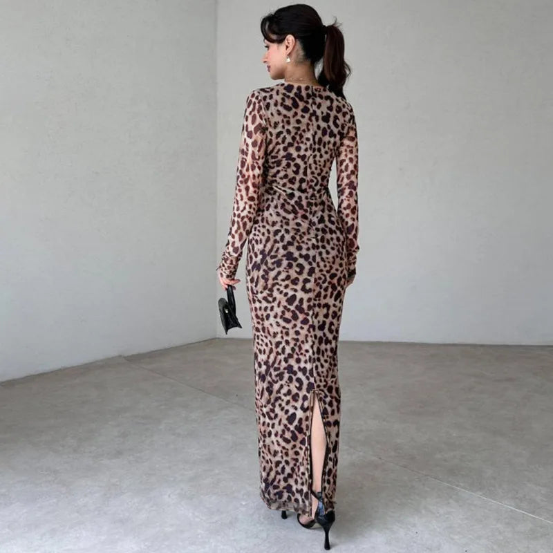 שמלת מקסי שיפון מנומרת - טנזניה