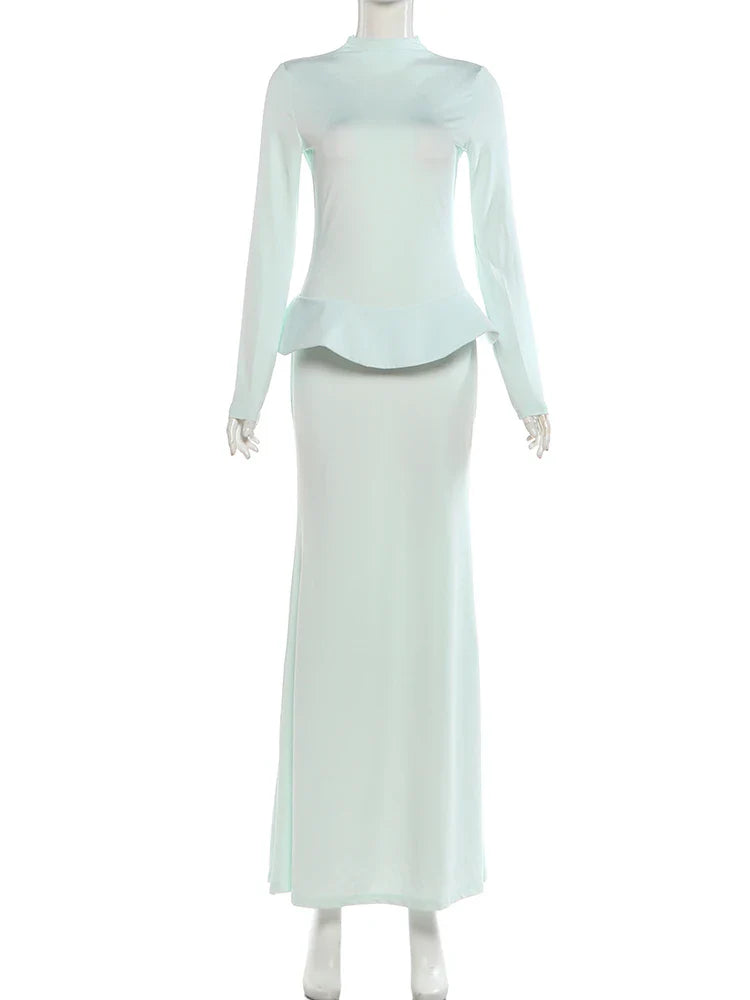 Elegant maxi dress with open back design - Lorin