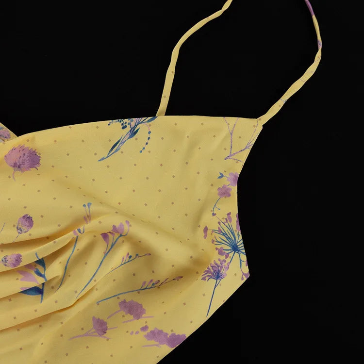 שמלת מקסי סאטן בעיטור הדפס פרחוני - Baylee