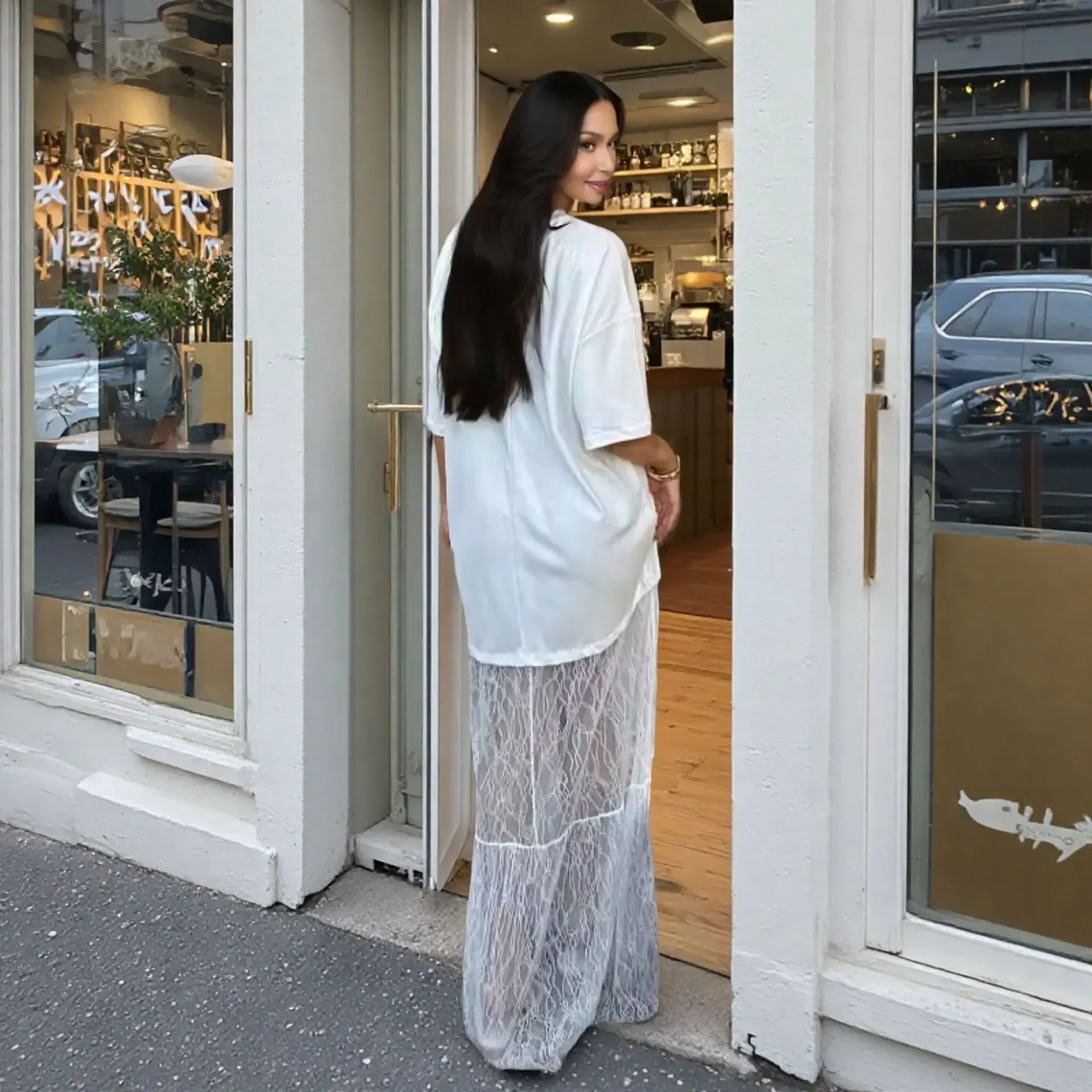 שמלת מקסי בעיצוב תחרה - מגנוליה