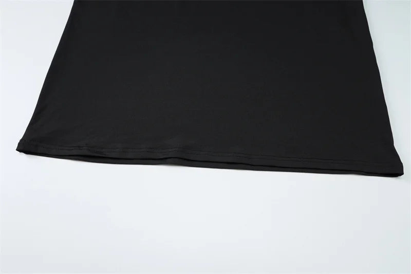 שמלת מקסי צווארון נופל גב פתוח בעיטור אבזמים - לוראל