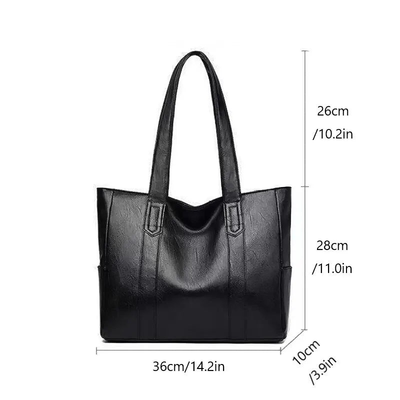 Large faux leather bag with classic design