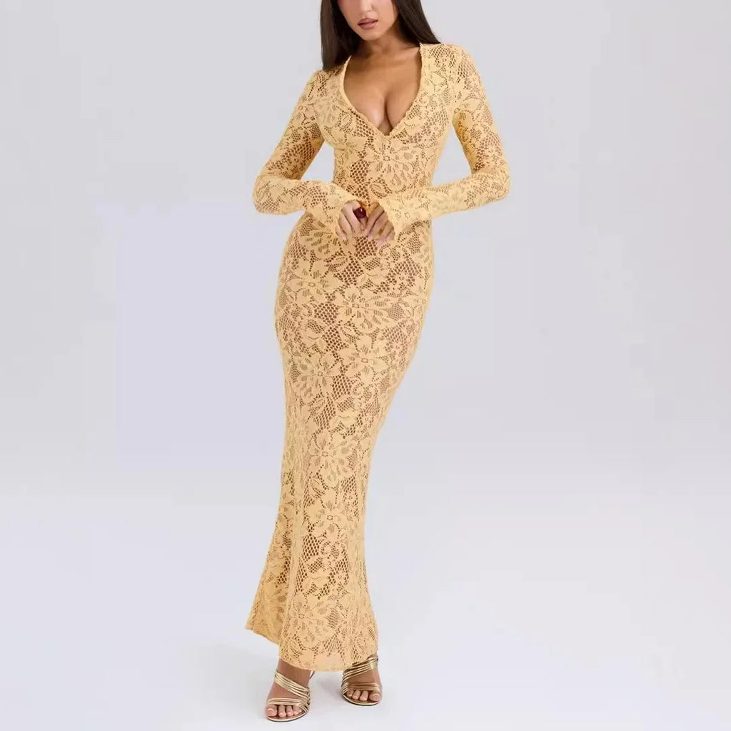 שמלת מקסי תחרה - אמי