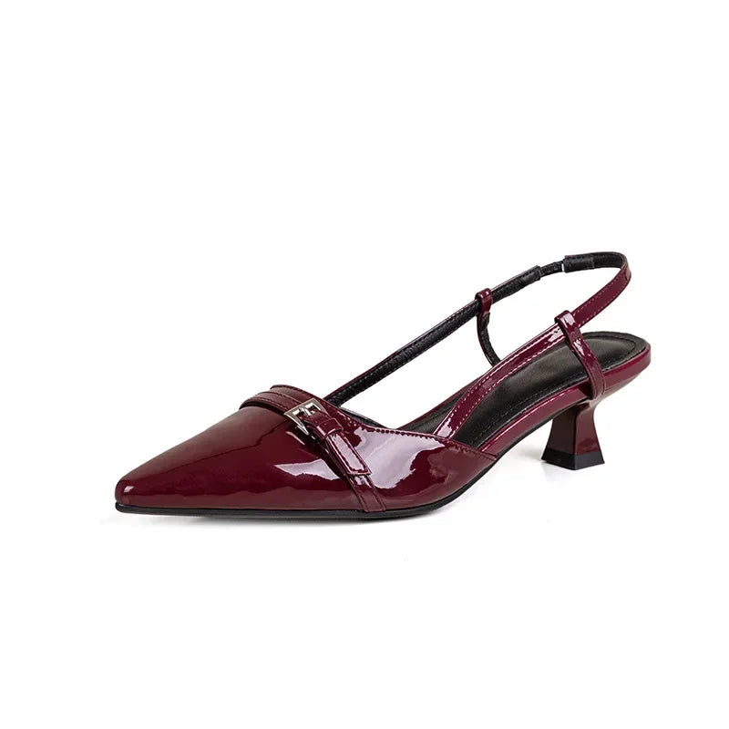Shiny Pointed High Heels - Shirit