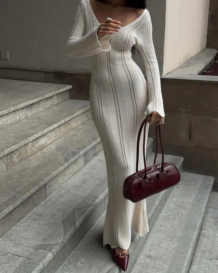 שמלת מקסי סרוגה גב פתוח - Sierra