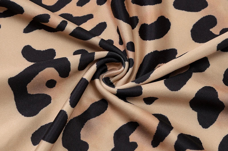 שמלת מקסי מנומרת צווארון חצי גולף שרוולי פעמון - לינה