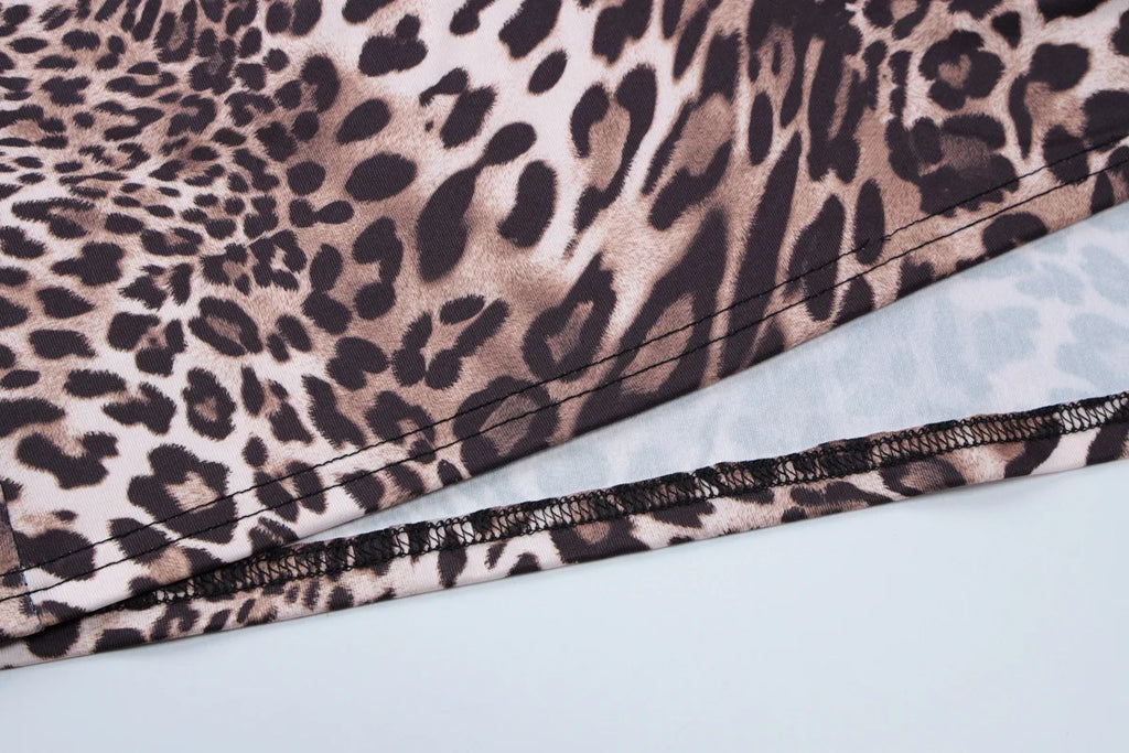 שמלת מקסי מנומרת בעיצוב שסע - סאלי