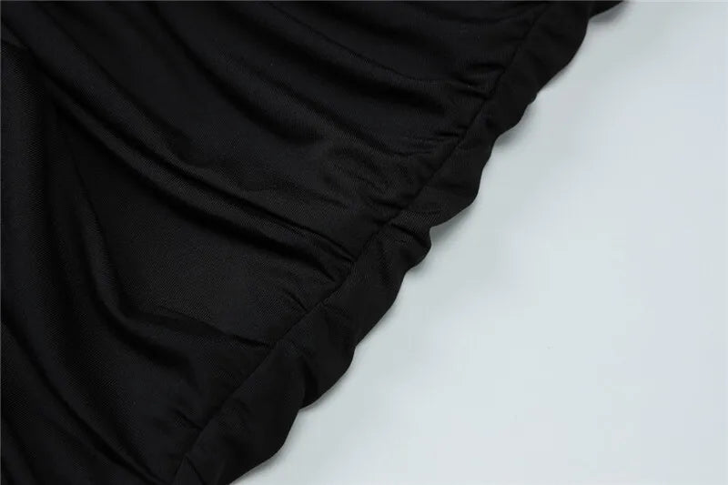 שמלת מקסי צווארון גולף גב פתוח בעיטור כיווצים - אילאיל