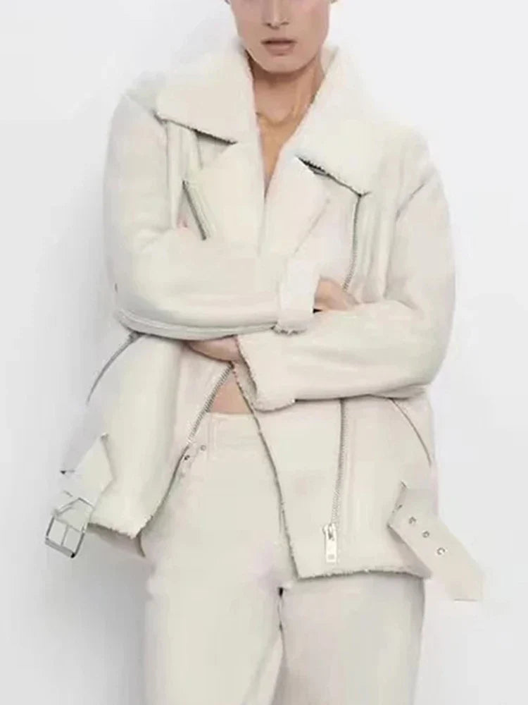 מעיל עור פרווה פנימית - אלנה