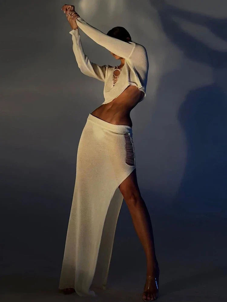 סט חוף שני חלקים קרעים - זינה