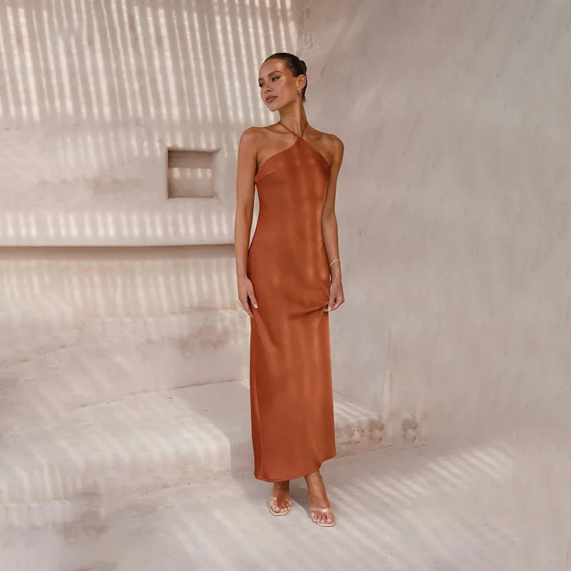 שמלת מקסי סאטן אלגנטית - קלייר