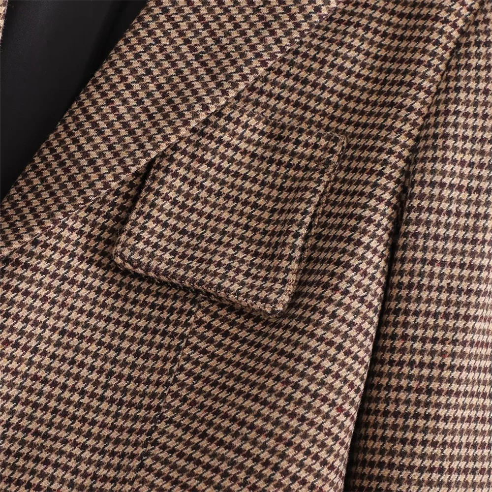 סט שני חלקים משובץ סטייל קולג' GIRL חצאית מיני ובלייזר - קוני