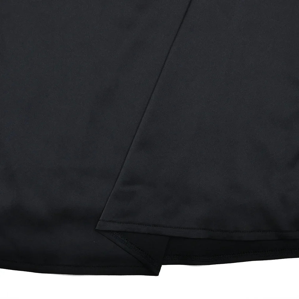 שמלת מיני סאטן בעיצוב חוטי זרקונים מנצנצים לקשירה בצוואר - קולין