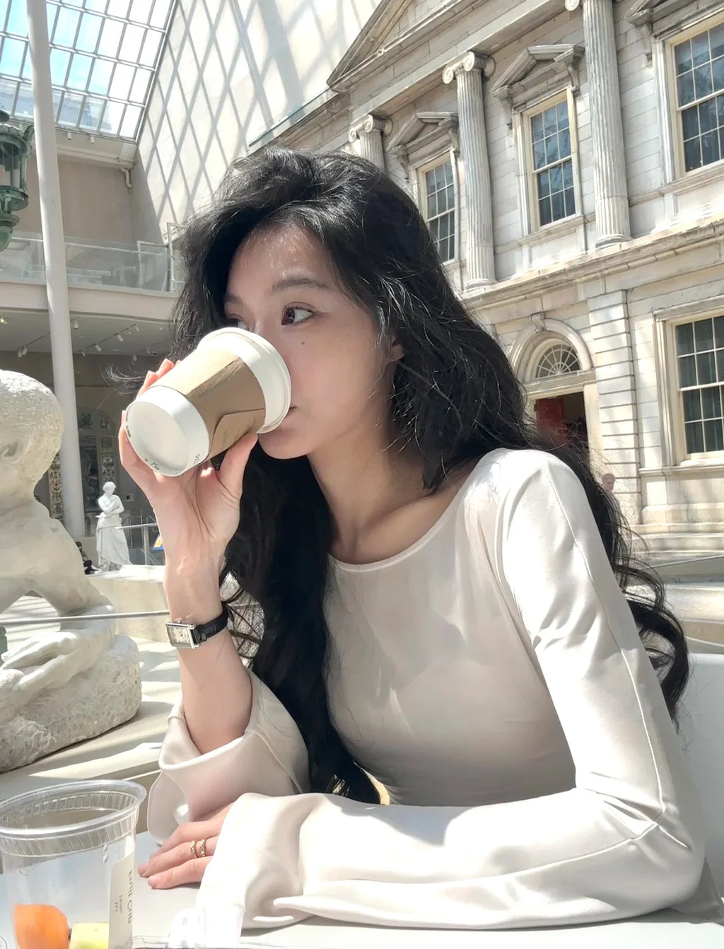 שמלת ערב מקסי סאטן אלגנטית שרוולי פעמון - סהר