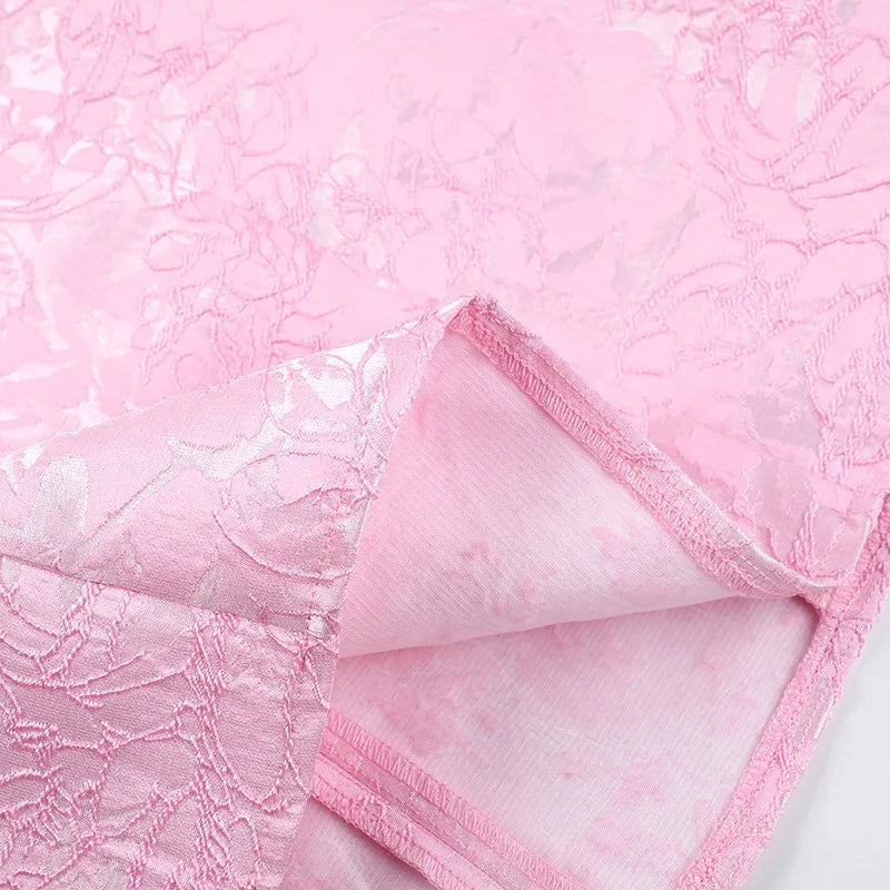 שמלת מיני בגזרת A בעיצוב פפיון בעיטור רקמת איורי פרחים - Lenora