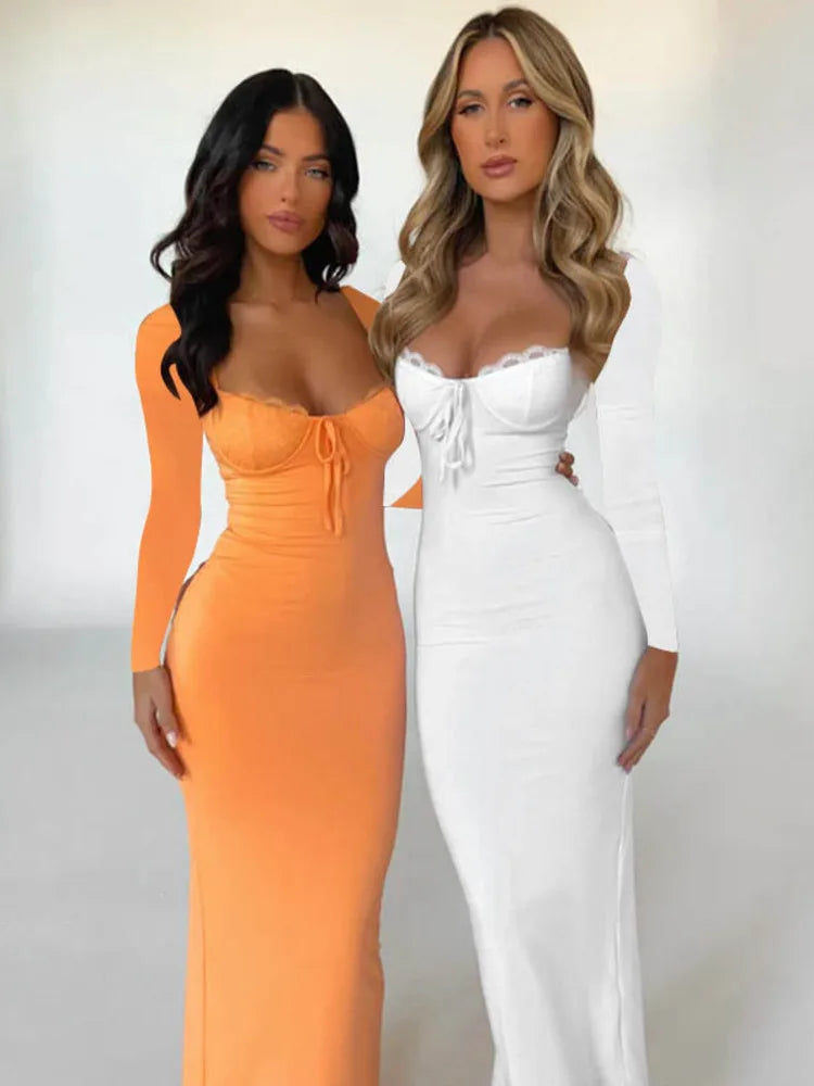 שמלת מקסי בעיטור תחרה - מוראלה