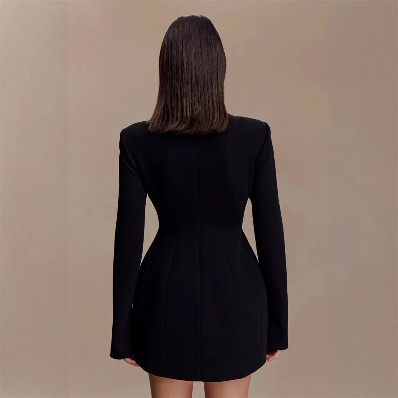 Tailored mini dress with openings and buckles - DANI