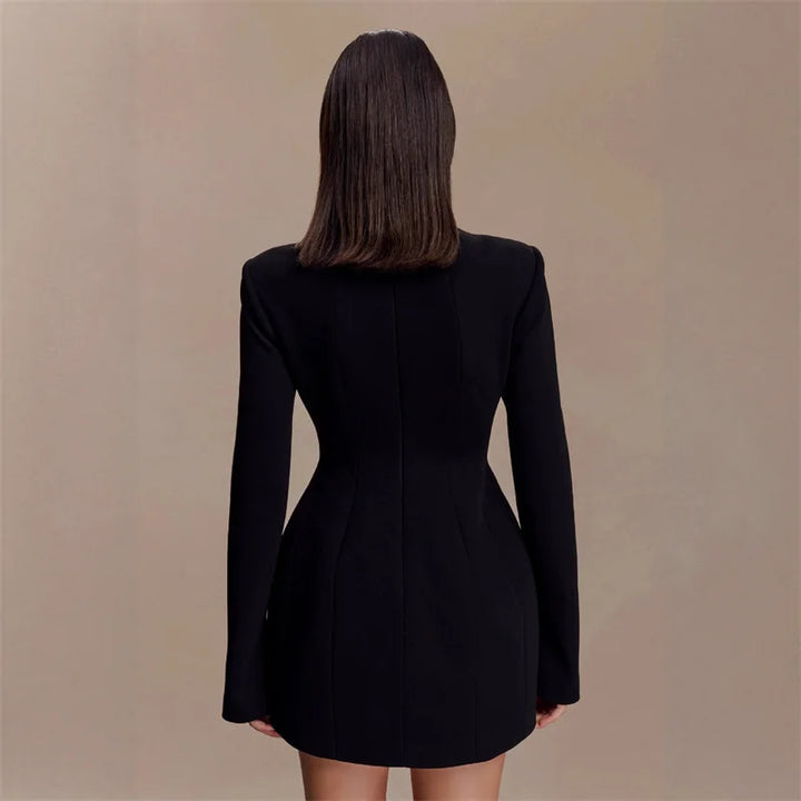Tailored mini dress with openings and buckles - DANI