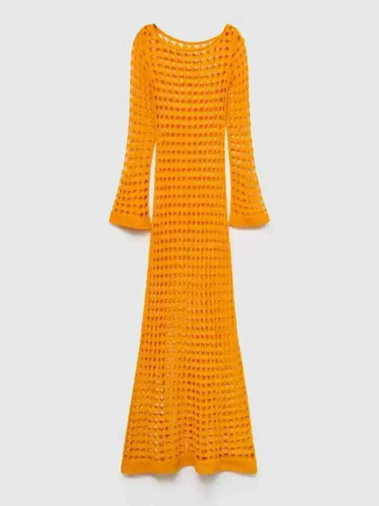 שמלת מקסי חוף רשת  - סול