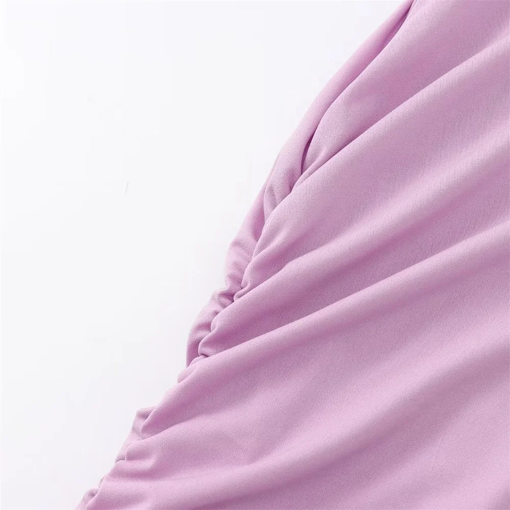 שמלת מקסי אלגנטית צמודה בעיצוב כיווצים - לוזיאנה