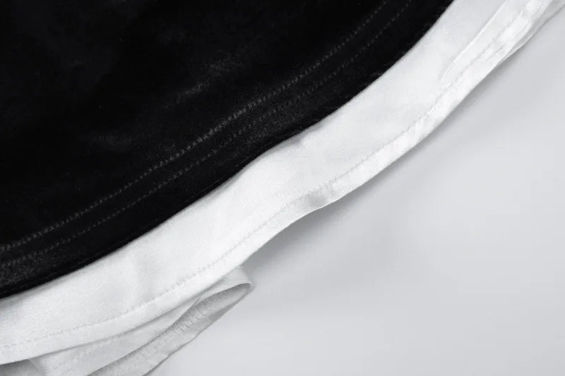 שמלת מיני סטרפלס קטיפה - מיה לי