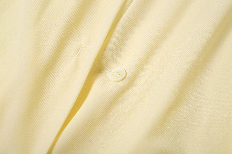 שמלת מיני שיפון בעיצוב קיפולים סגירת כפתורים -  Arabella